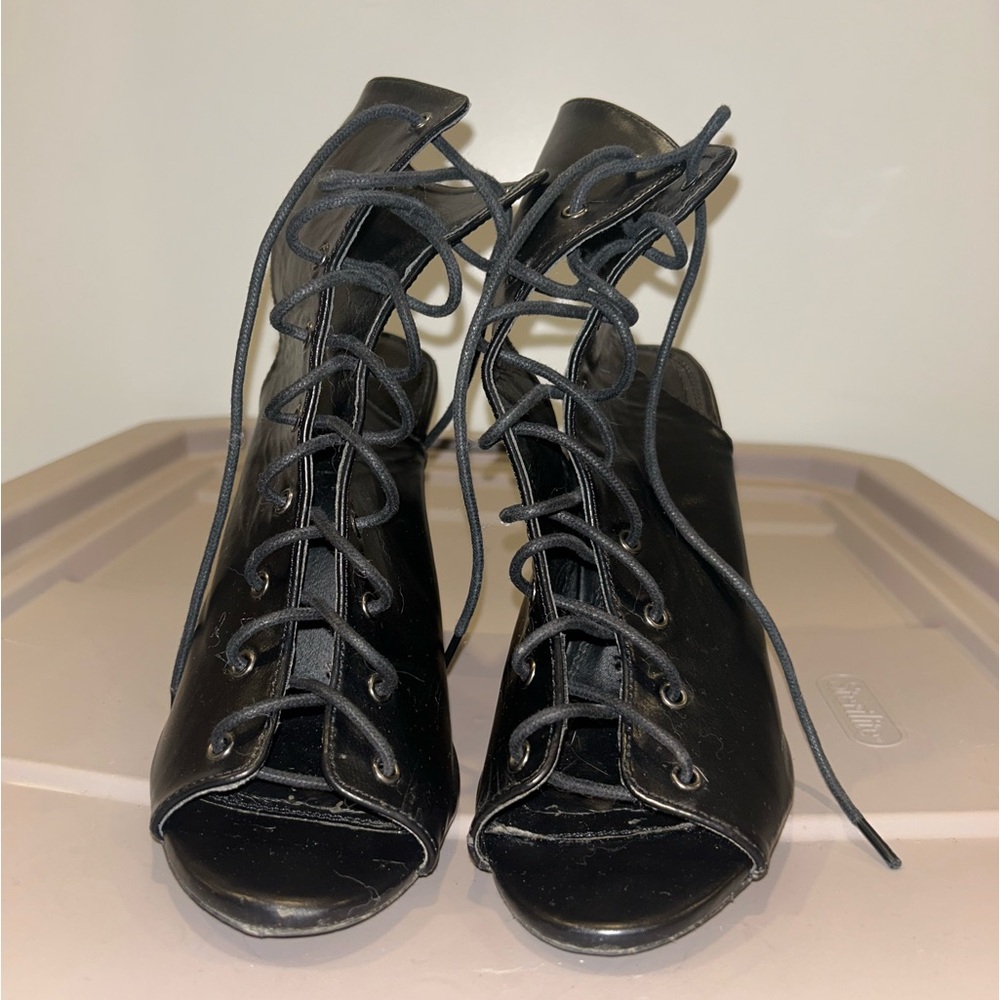Black Lace Up Heels